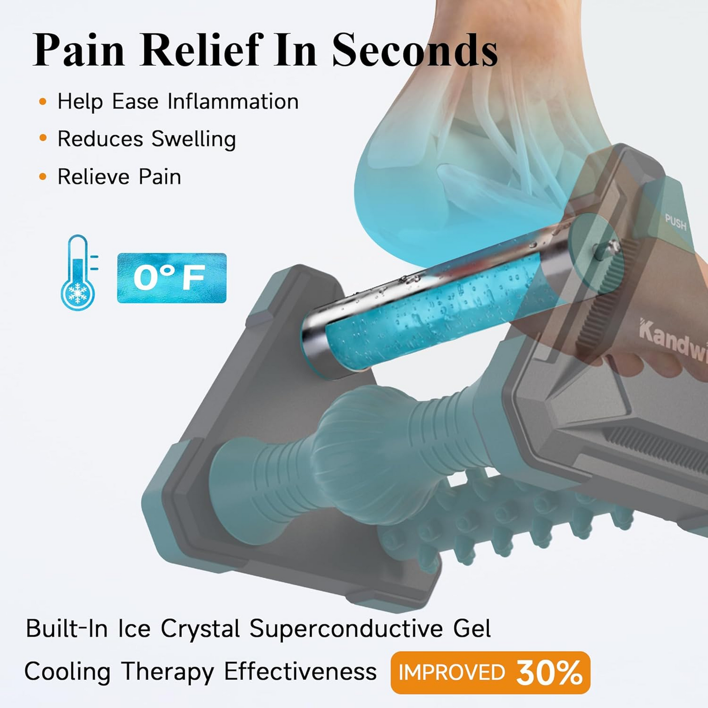 Foot Rocker Stretcher with Textured Grip Surface and Arch Massage Ridges