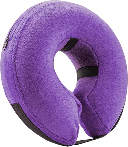 Inflatable Pet Recovery Collar with Inner Loop System and Adjustable Air Pressure, Large Blue