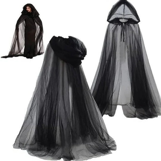 Hooded Costume Cape for Adults with Adjustable Length and Full Body Coverage