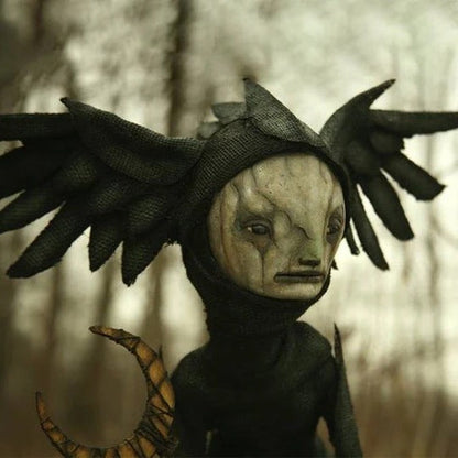 Witch Character Sculpture for Indoor Tabletop Display and Seasonal Decor