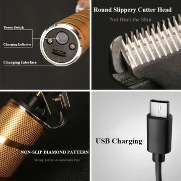 Hair Clipper Set with Outliner Trimmer and Foil Shaver, Cordless Rechargeable