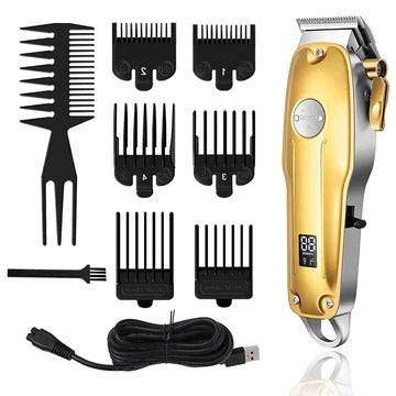 Hair Clipper Set with Outliner Trimmer and Foil Shaver, Cordless Rechargeable