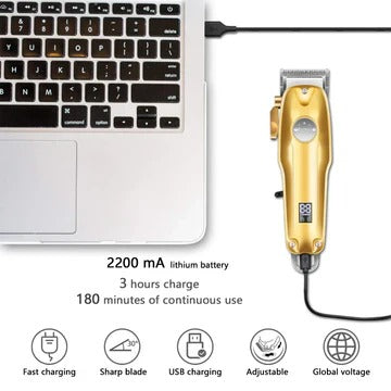 Hair Clipper Set with Outliner Trimmer and Foil Shaver, Cordless Rechargeable