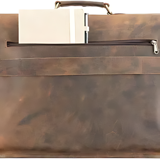 Vintage Buffalo Leather Messenger Laptop Bag