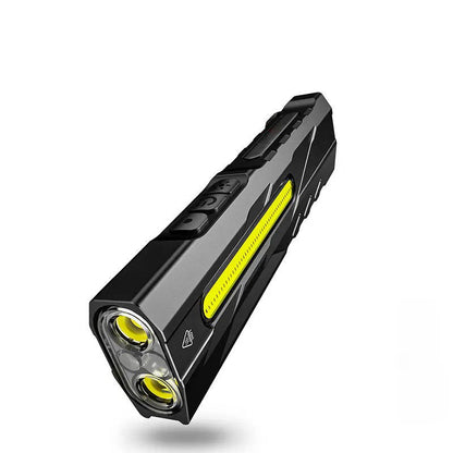Rechargeable LED Flashlight with Magnetic Tail and UV Red Laser, 1500 Lumens