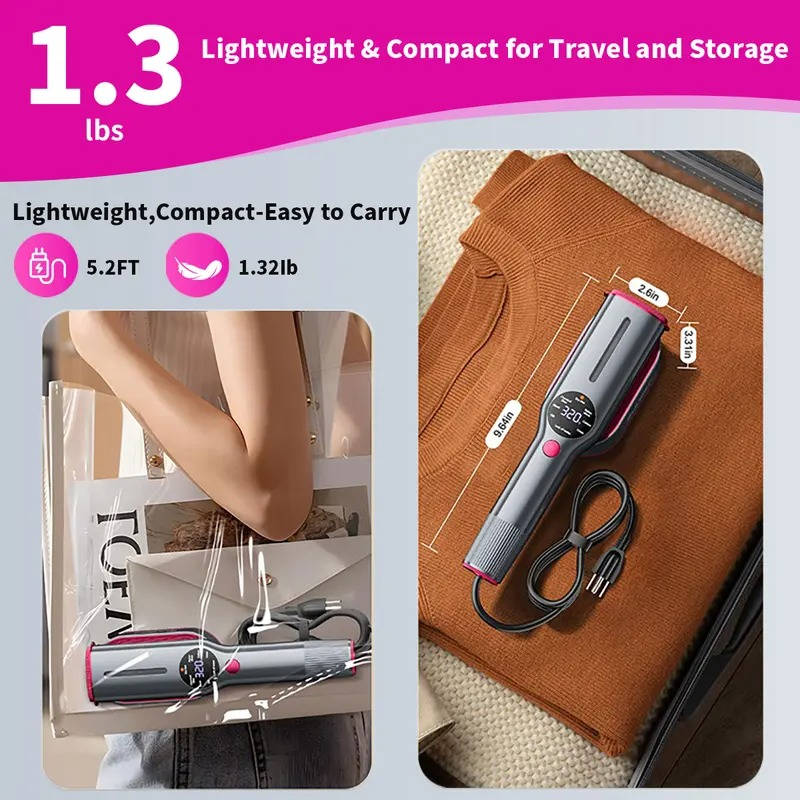 Handheld Garment Steamer with 90 Degree Rotating Head and Seven Fabric Settings