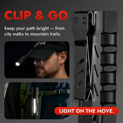 Rechargeable LED Flashlight with Magnetic Tail and UV Red Laser, 1500 Lumens