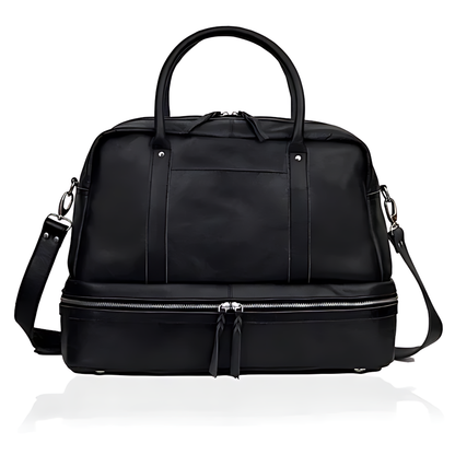 Leather Duffle Bag Full Grain Buffalo Leather Black