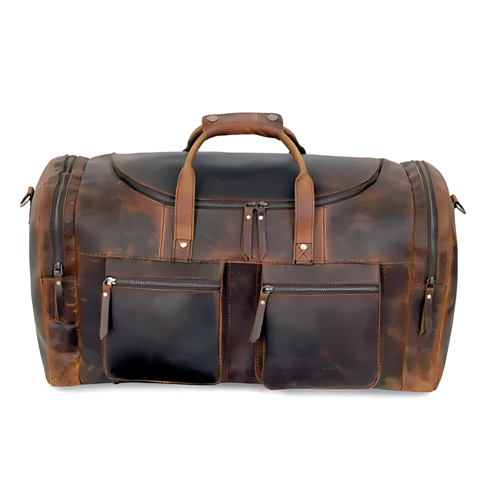 Vintage Voyager Leather Duffle Bag Full Grain Buffalo Leather