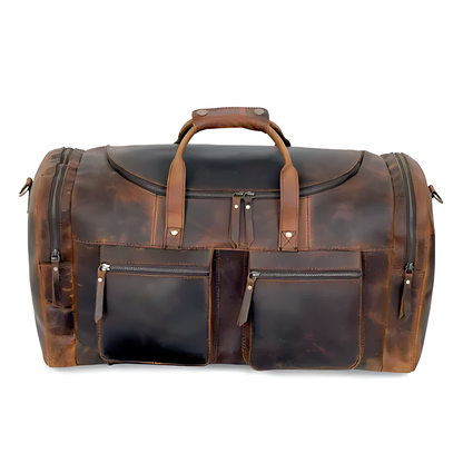 Vintage Voyager Leather Duffle Bag Full Grain Buffalo Leather