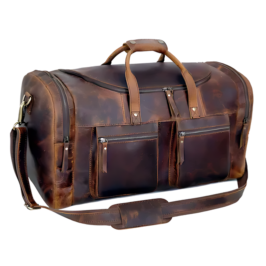 Leather Travel Duffel Bag Full Grain Buffalo Leather