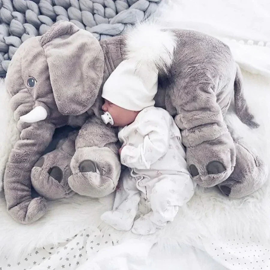 Plush Elephant Pillow with Huggable Shape for Babies and Toddlers